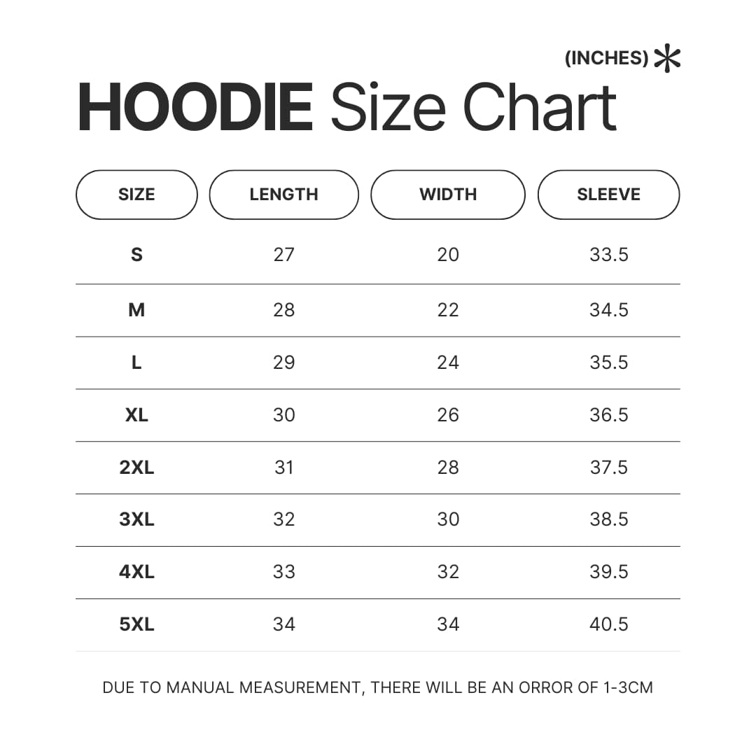 Hoodie Size Chart - Lewis Hamilton Store