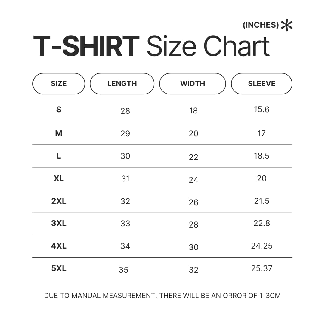 T shirt Size Chart - Lewis Hamilton Store