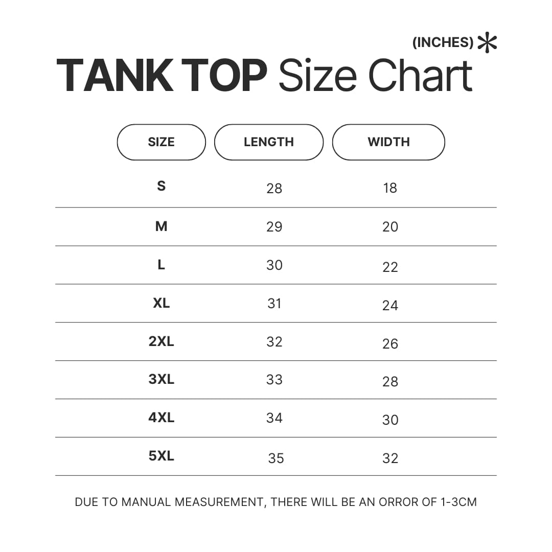 Tank Top Size Chart - Lewis Hamilton Store