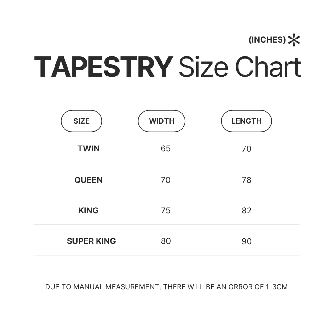 Tapestry Size Chart - Lewis Hamilton Store